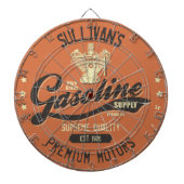 Aangepaste naam Gasoline Motors Retro Mechanic Gar Dartbord (Voorkant)