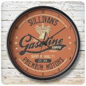 Aangepaste naam Gasoline Motors Retro Mechanic Gar Grote Klok