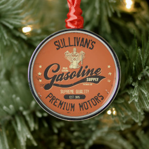 Aangepaste naam Gasoline Motors Retro Mechanic Gar Metalen Ornament