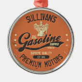 Aangepaste naam Gasoline Motors Retro Mechanic Gar Metalen Ornament (Voorkant)