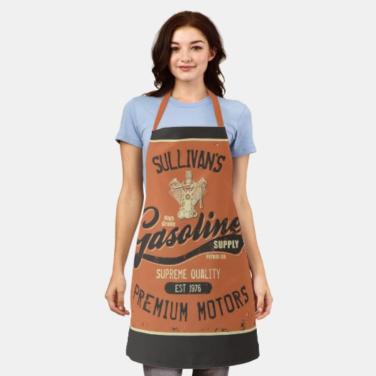 Aangepaste naam Gasoline Motors Retro Mechanic Gar Schort (Gedragen)
