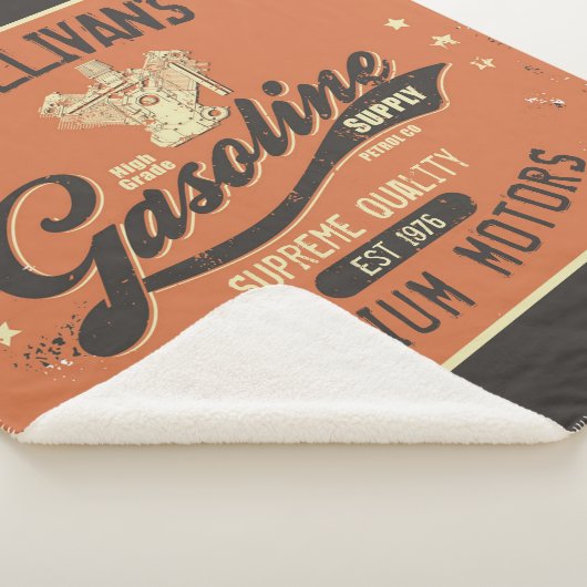 Aangepaste naam Gasoline Motors Retro Mechanic Gar Sherpa Deken (3/4)