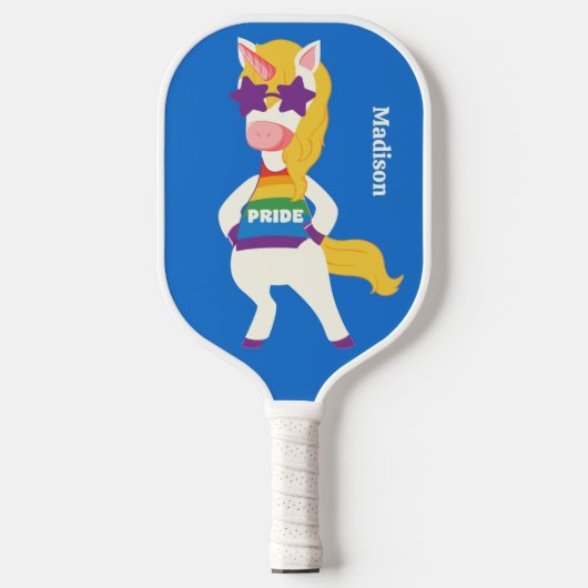 Aangepaste naam Gay Eenhoorn Pickleball Paddle (Voorkant)