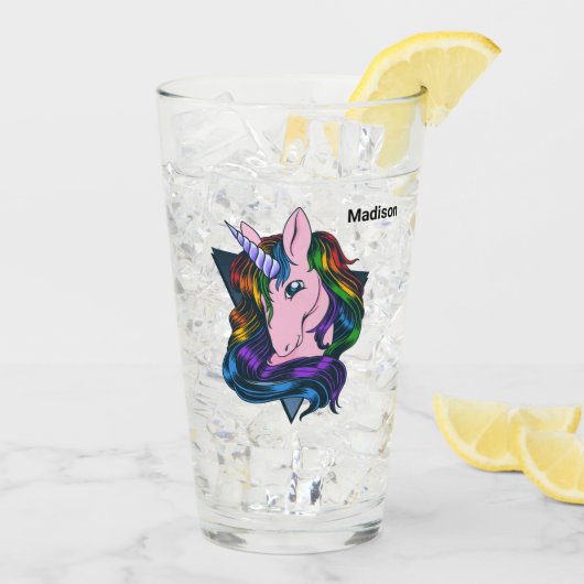 Aangepaste naam Gay Unicorn Glas (Achterkant ijs)