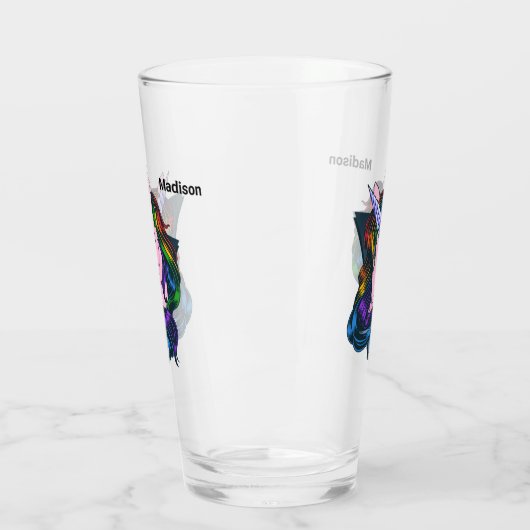 Aangepaste naam Gay Unicorn Glas (Links)