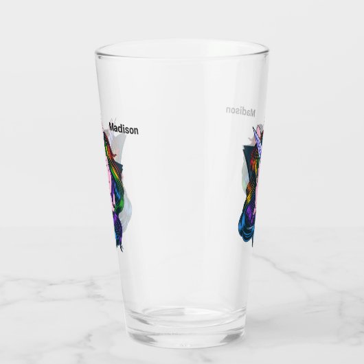 Aangepaste naam Gay Unicorn Glas (Rechts)