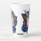 Aangepaste naam Gay Unicorn Latte Mok (Voorkant)