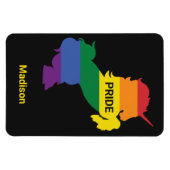 Aangepaste naam Gay Unicorn Magneet (Horizontaal)