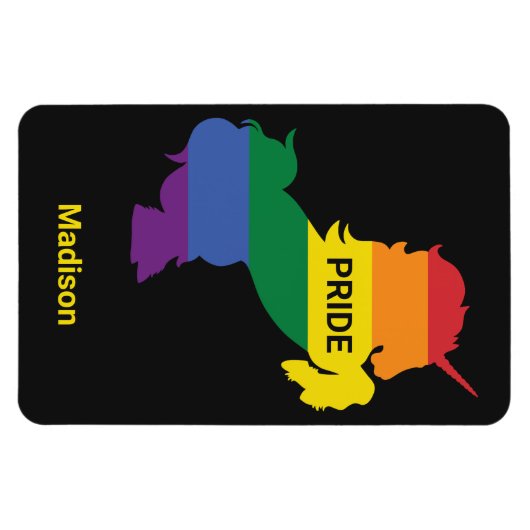 Aangepaste naam Gay Unicorn Magneet (Horizontaal)