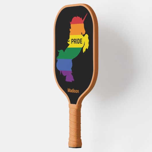 Aangepaste naam Gay Unicorn Pickleball Paddle (Links)