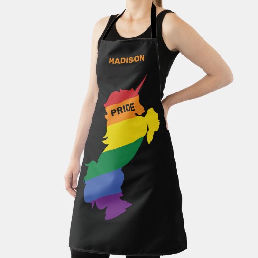 Aangepaste naam Gay Unicorn Schort (Insitu)