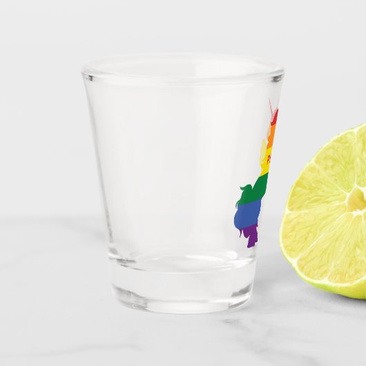Aangepaste naam Gay Unicorn Shot Glas (Links)