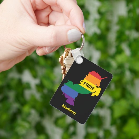Aangepaste naam Gay Unicorn Sleutelhanger (Hand)