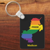 Aangepaste naam Gay Unicorn Sleutelhanger (Voorkant)