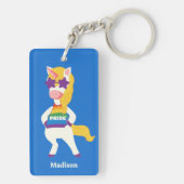 Aangepaste naam Gay Unicorn Sleutelhanger (achterkant)