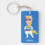 Aangepaste naam Gay Unicorn Sleutelhanger (Voorkant)