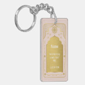 Aangepaste Naam Gebedsmat Gift, Roze Goud Islamiti Sleutelhanger (Voorkant Links)