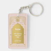 Aangepaste Naam Gebedsmat Gift, Roze Goud Islamiti Sleutelhanger (achterkant)