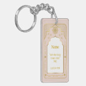 Aangepaste Naam Gebedsmat Gift, Roze Goud Islamiti Sleutelhanger (Voorkant Links)