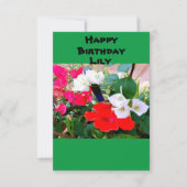 Aangepaste naam geboorte-dag rode Hibiscus Waterve Kaart (Voorkant)