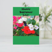 Aangepaste naam geboorte-dag rode Hibiscus Waterve Kaart (Staand voorkant)