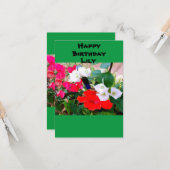 Aangepaste naam geboorte-dag rode Hibiscus Waterve Kaart (Voorkant / Achterkant in situ)