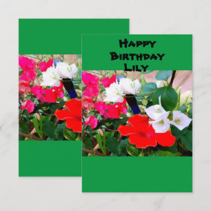 Aangepaste naam geboorte-dag rode Hibiscus Waterve Kaart