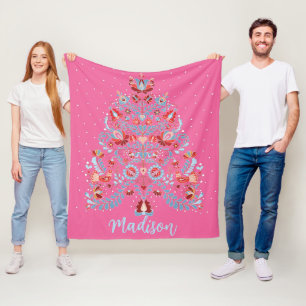Aangepaste naam Gedetailleerde Hongaarse Kerstcade Fleece Deken