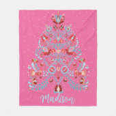 Aangepaste naam Gedetailleerde Hongaarse Kerstcade Fleece Deken (Voorkant)