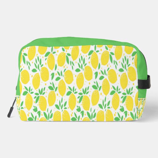 Aangepaste naam geel citroen fruit patroon toilettasje (Achterkant)