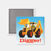 Aangepaste naam Geel Digger Magneet (Voorkant / Achterkant)