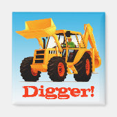 Aangepaste naam Geel Digger Magneet (Voorkant)