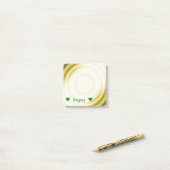 Aangepaste naam + Geel en grijs geneste cirkels pa Post-it® Notes (Op bureau)