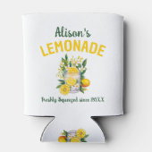 Aangepaste naam Geel Groen Limonade Zomerfeest Blikjeskoeler (Achterkant)