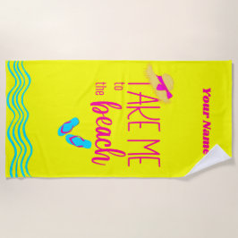 Aangepaste naam Geel Modern Summer Holiday Strandlaken