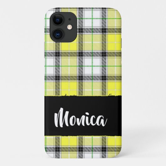 Aangepaste naam geel vlakpatroon Case-Mate iPhone case (Achterkant)