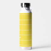 Aangepaste naam geel wit gestreept modern patroon waterfles (Links)