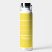Aangepaste naam geel wit gestreept modern patroon waterfles (Voorkant)