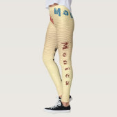 Aangepaste Naam Geel Woestijnzand Leggings (Links)