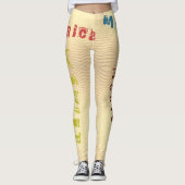 Aangepaste Naam Geel Woestijnzand Leggings (Voorkant)