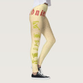 Aangepaste Naam Geel Woestijnzand Leggings (Rechts)