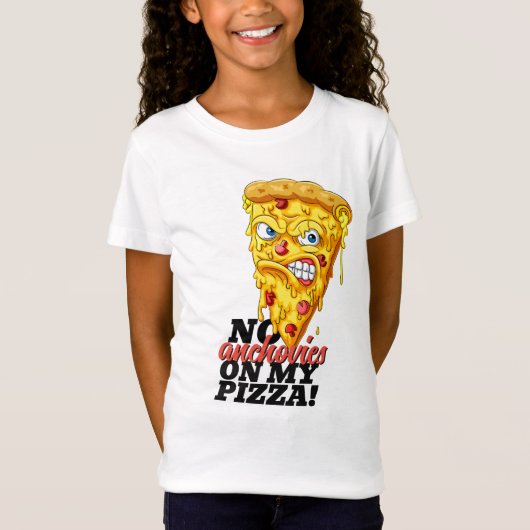 Aangepaste naam Geen ansjovis Pizza T-Shirt (Voorkant)