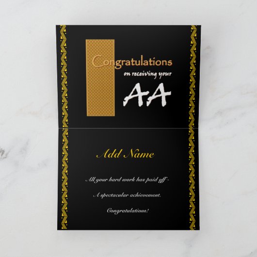 AANGEPASTE NAAM Gefeliciteerd - Associates Degree  Kaart (Binnen)