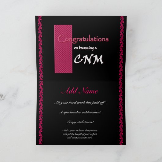 AANGEPASTE NAAM - gefeliciteerd - CNM Kaart (Binnen)