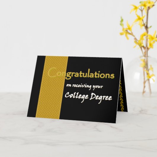 AANGEPASTE NAAM Gefeliciteerd - College Afstuderen Kaart (Gele Bloem)