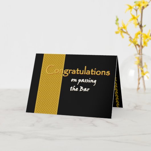 AANGEPASTE NAAM - Gefeliciteerd - De balk passeren Kaart (Gele Bloem)