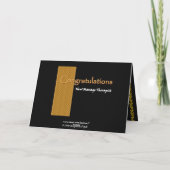 AANGEPASTE NAAM Gefeliciteerd - Massagetherapeut Kaart (Achterkant)