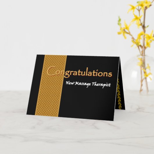 AANGEPASTE NAAM Gefeliciteerd - Massagetherapeut Kaart (Gele Bloem)