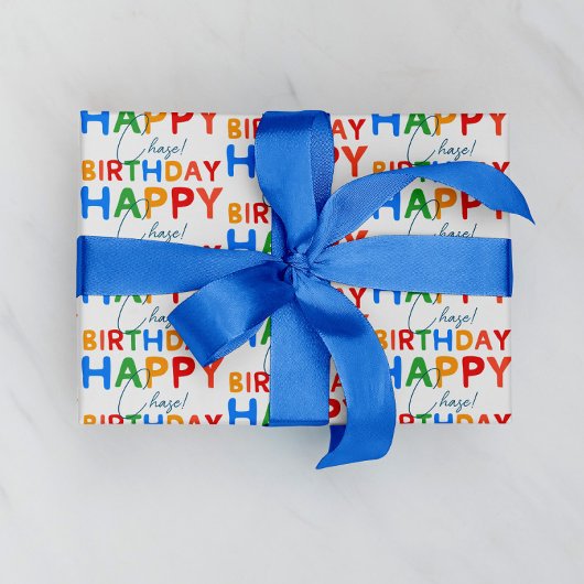 Aangepaste naam Gefeliciteerd met je verjaardag Jo Cadeaupapier