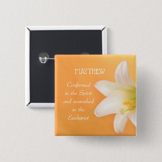 Aangepaste naam, Gefeliciteerd RCIA Gefeliciteerd  Vierkante Button 5,1 Cm (Voorkant /achterkant)